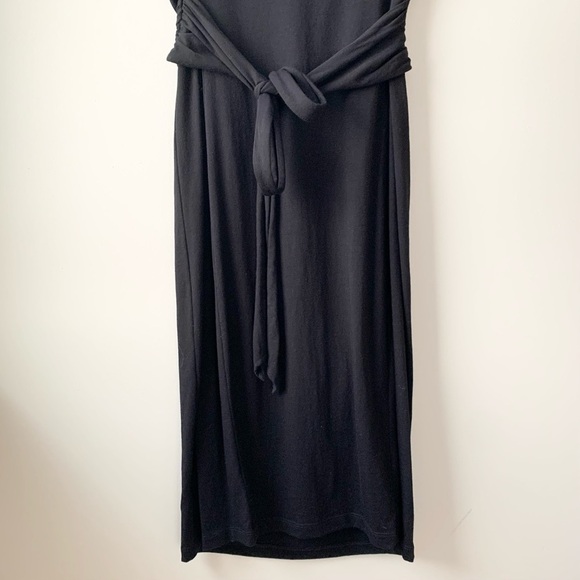 Peruvian Connection Tie Back V-Neck Sleeveless Black Dress Medium - Picture 6 of 9